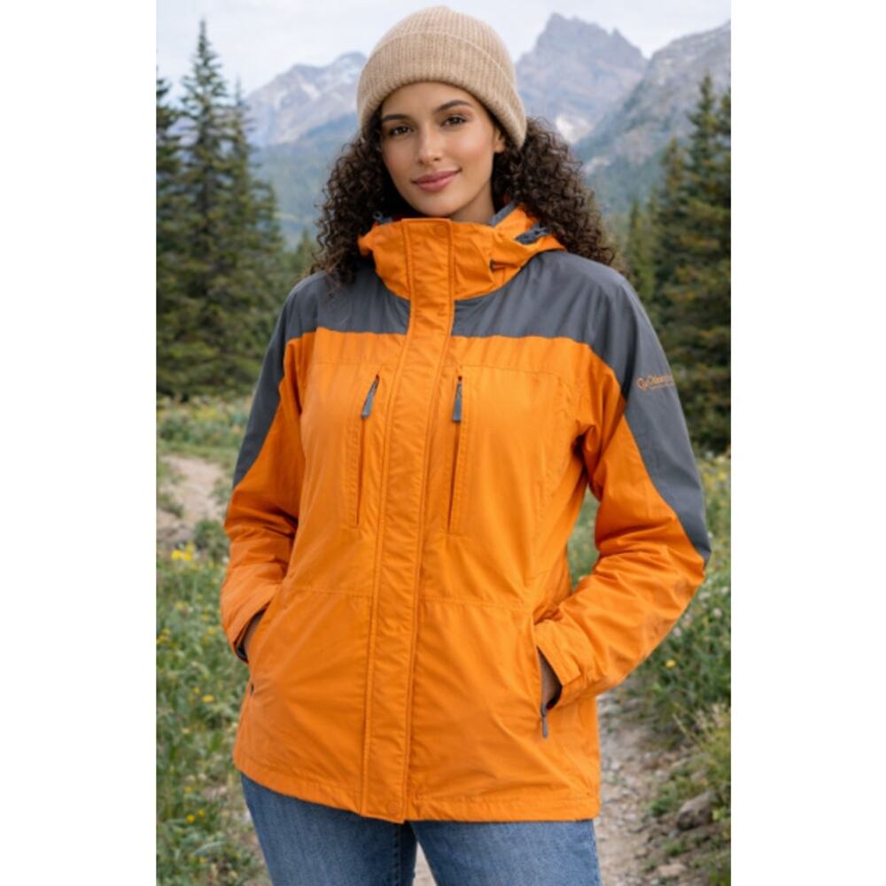 Columbia Omni-Tech Women’s Interchange Jacket Orange & Gray- Size Small